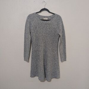 Holister Long Sleeve Knit Sweater Gray Mini Dress